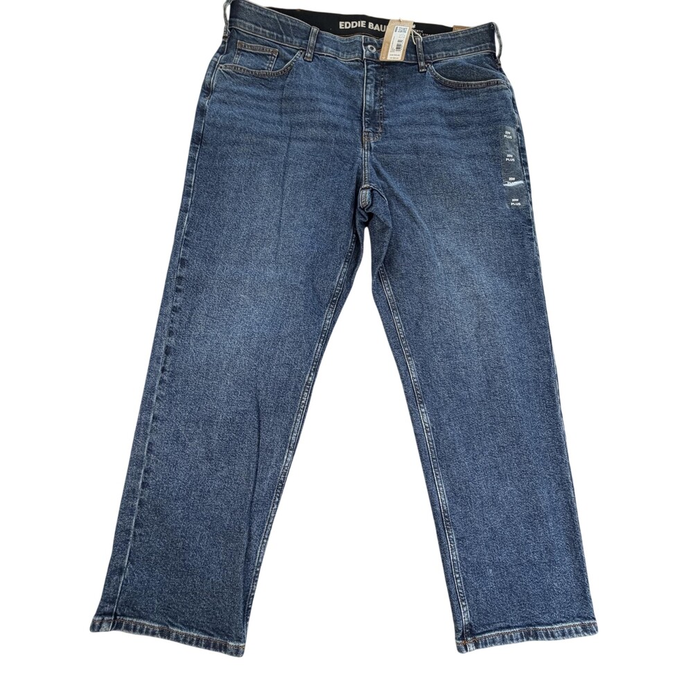 Eddie Bauer Authentic Perfect Straight Jeans Womens 20W High Rise Stretch 34x29